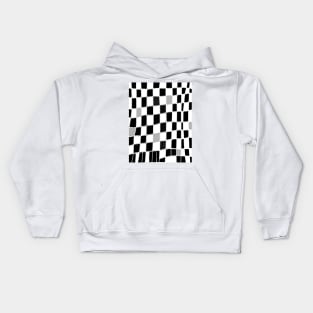 Funky check black grey white Kids Hoodie